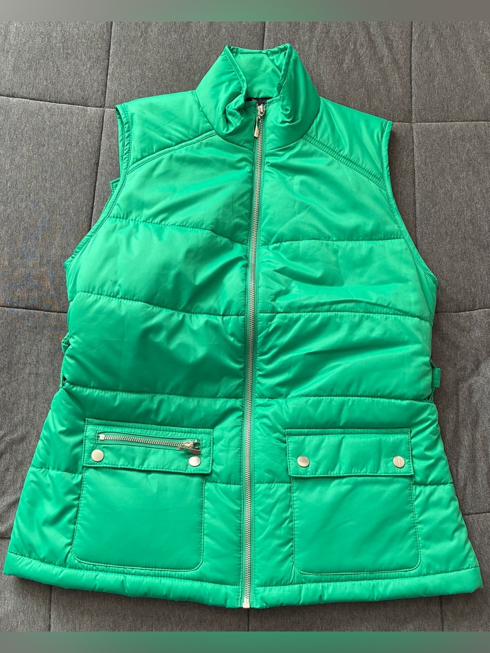Belted Green Merona Quilted Puffer Vest